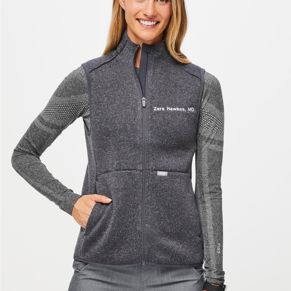 Figs Gray Women's On Shift Fleece Vest